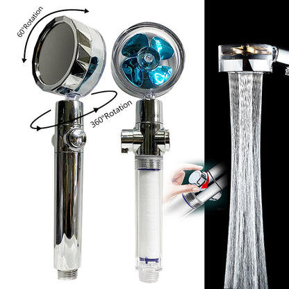 Cabeça De Chuveiro Com Hélice De Pressão Turbo Portátil